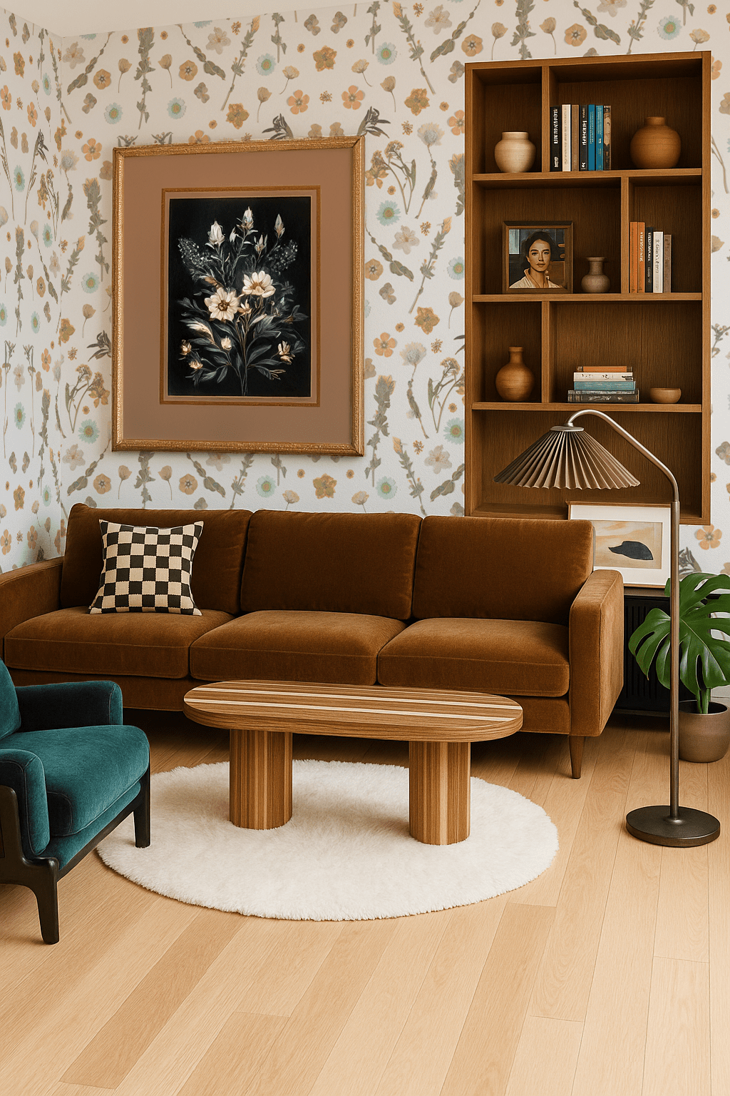 Pressed Fresh Version 02 Wallpaper, peach and mint - mosswell.us