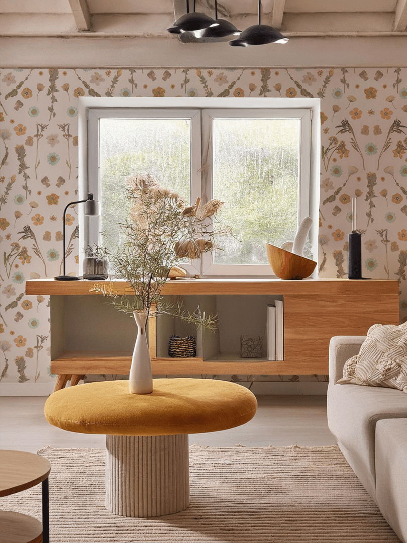 Pressed Fresh Version 02 Wallpaper, peach and mint - mosswell.us