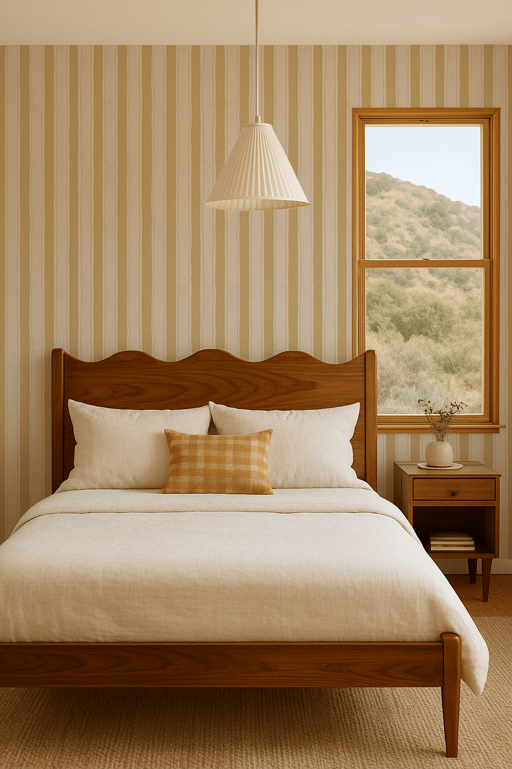 Riviera Stripe Wallpaper, off - white and butter yellow - mosswell.us