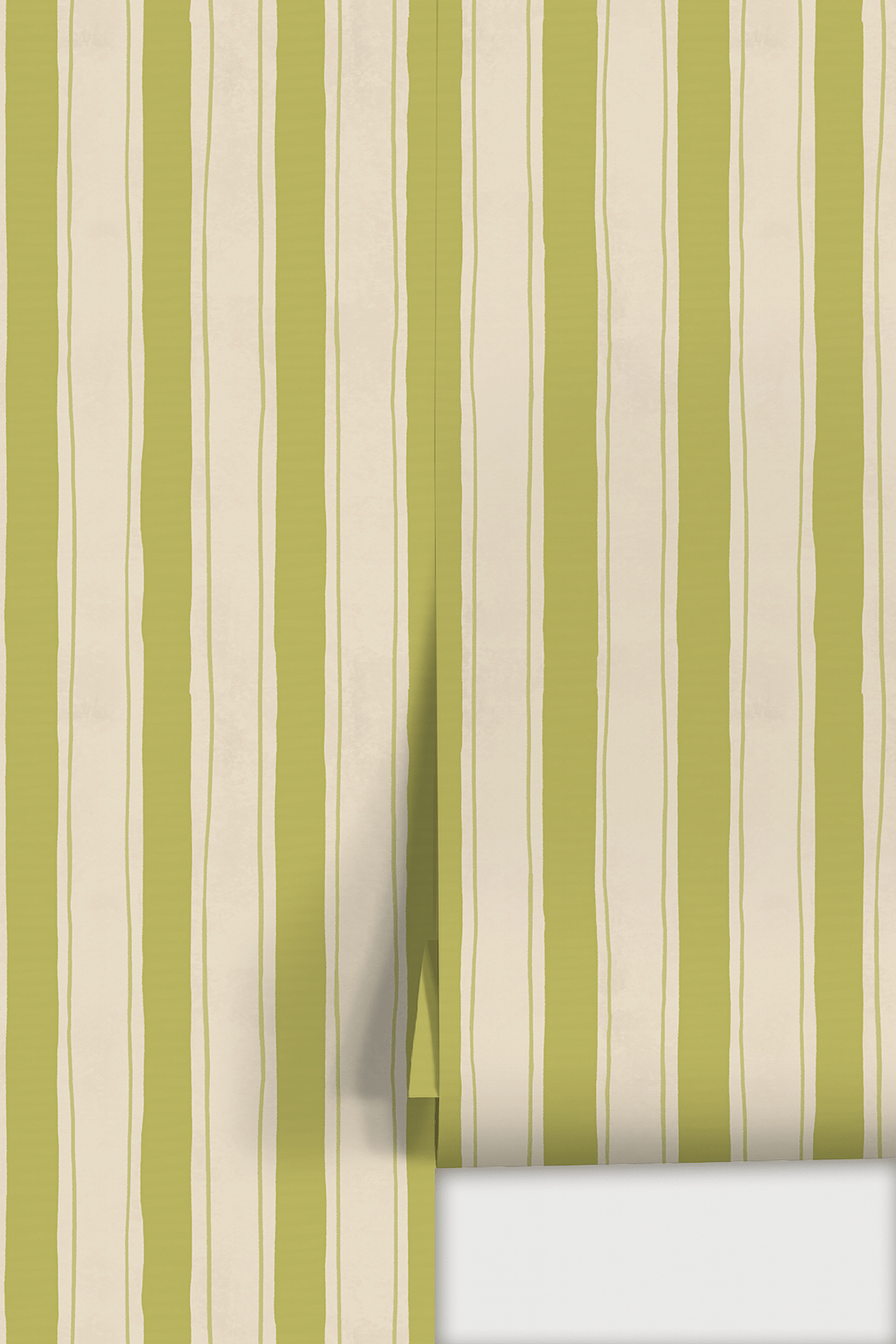 Riviera Stripe Wallpaper, off - white and chartreuse - mosswell.us