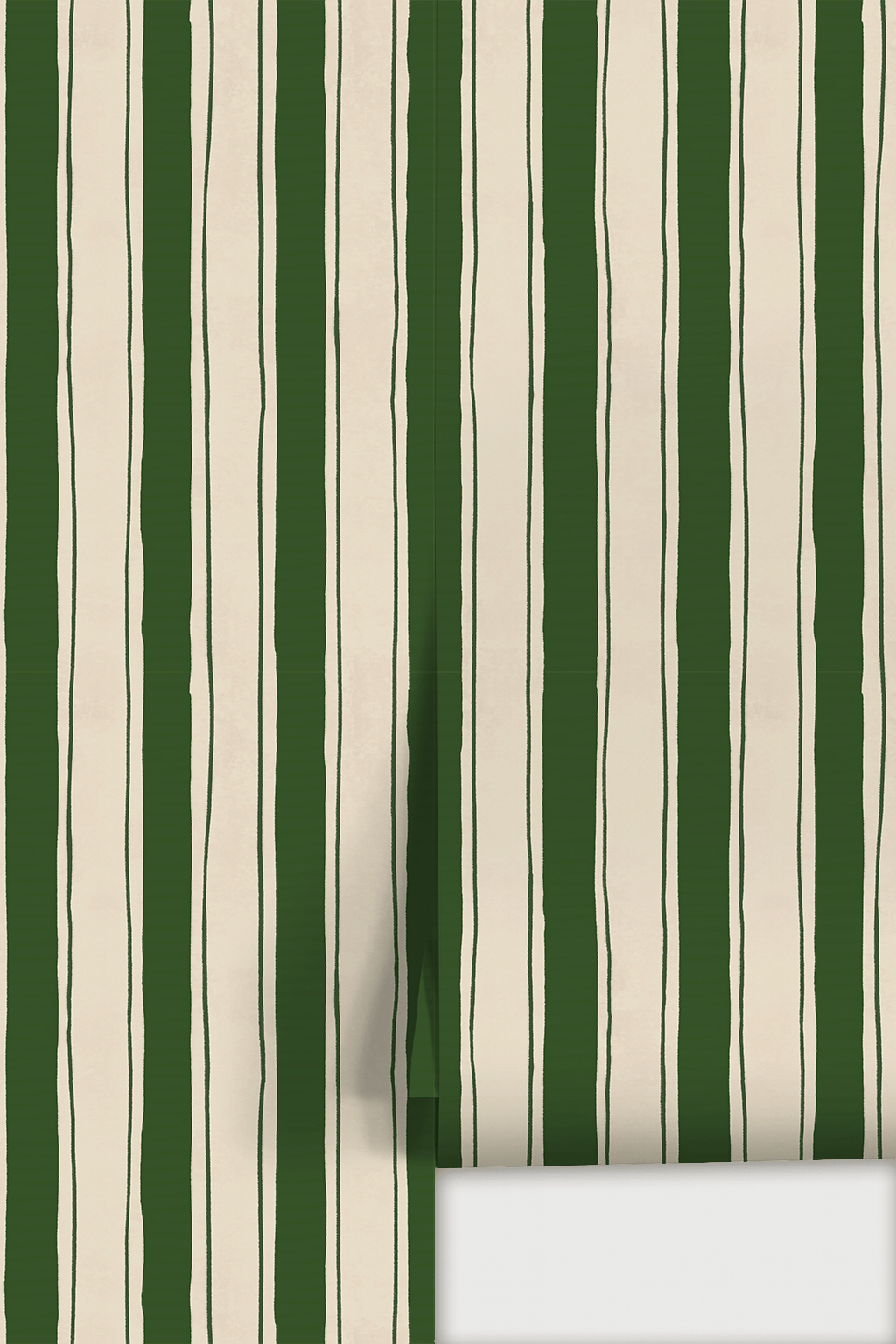 Riviera Stripe Wallpaper, off - white and dark green - mosswell.us