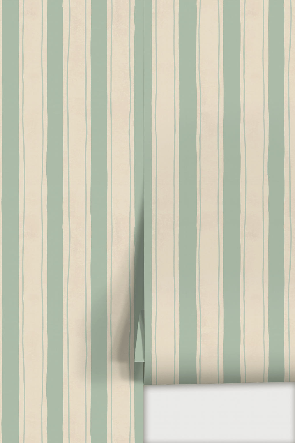 Riviera Stripe Wallpaper, off - white and mint - mosswell.us