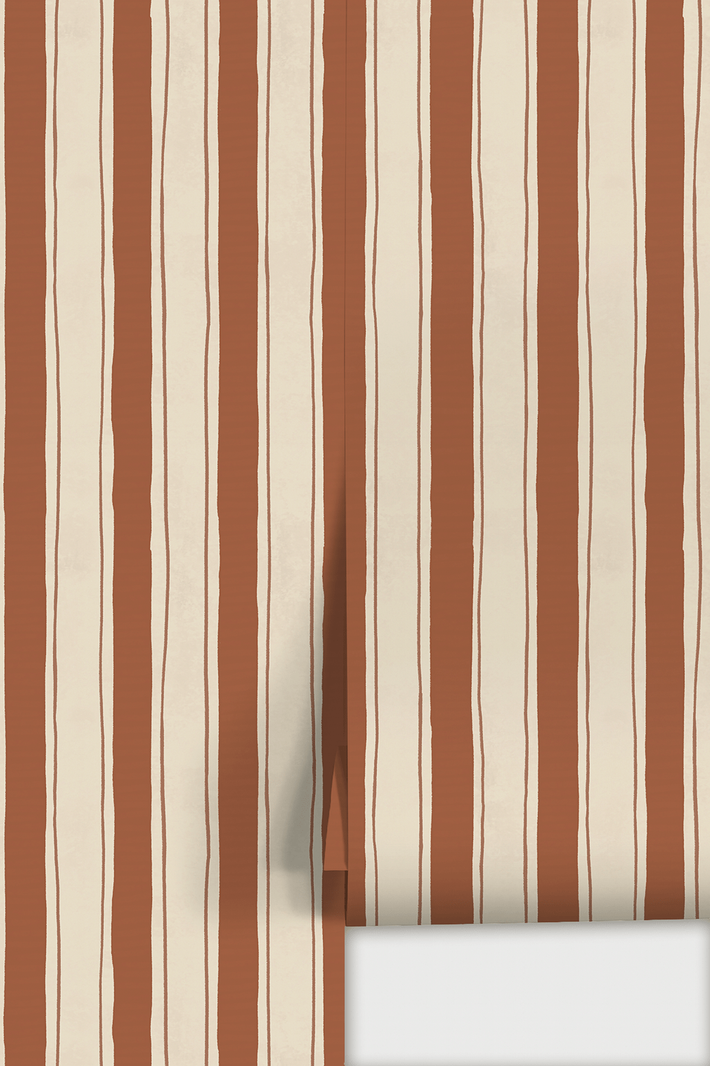 Riviera Stripe Wallpaper, off - white and rust - mosswell.us