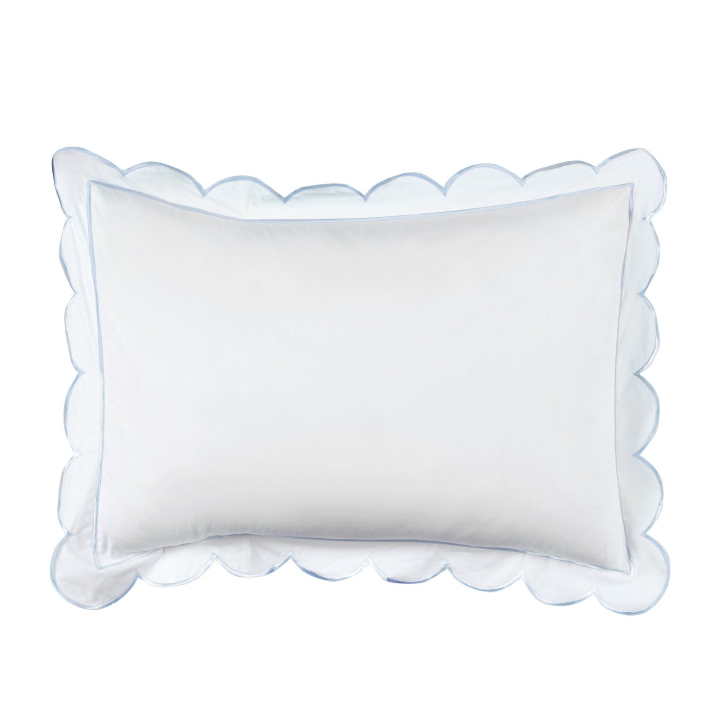 Scallop Frame Embroidered Cotton Percale Duvet Set - mosswell.us