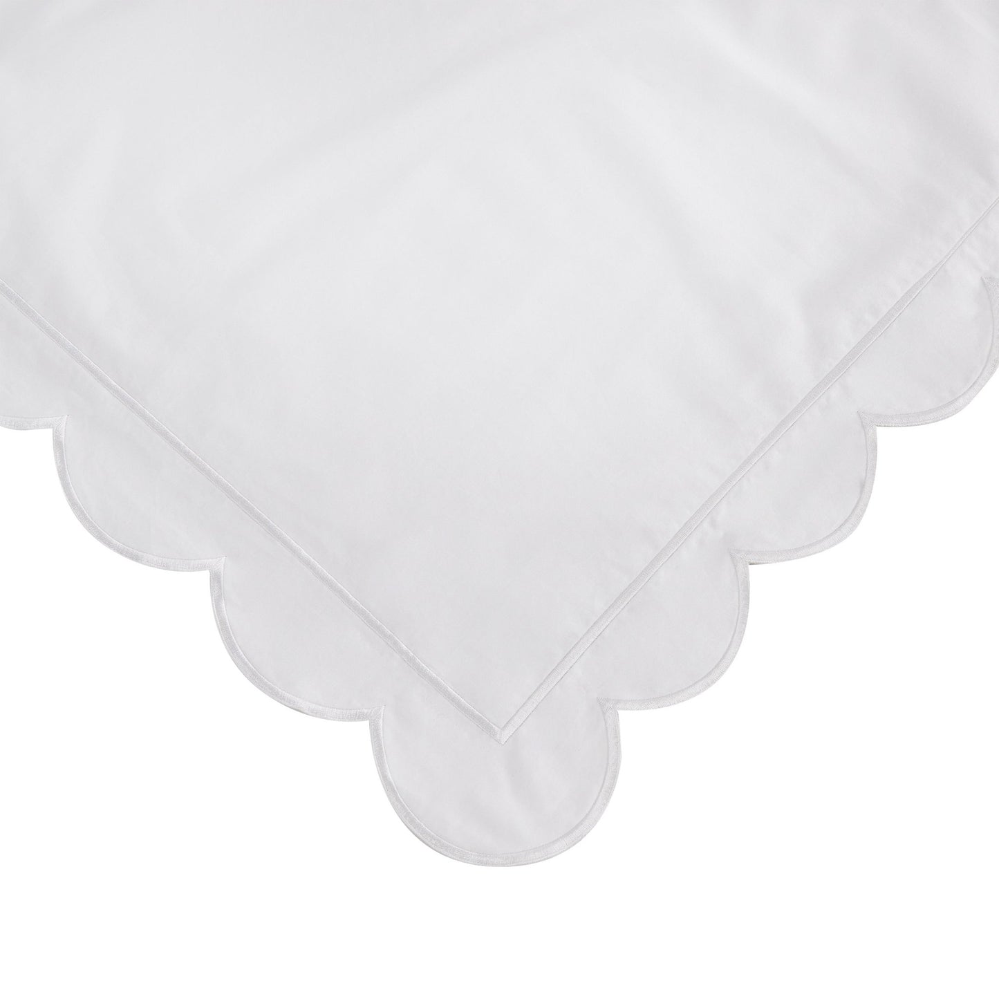 Scallop Frame Embroidered Cotton Percale Duvet Set - mosswell.us