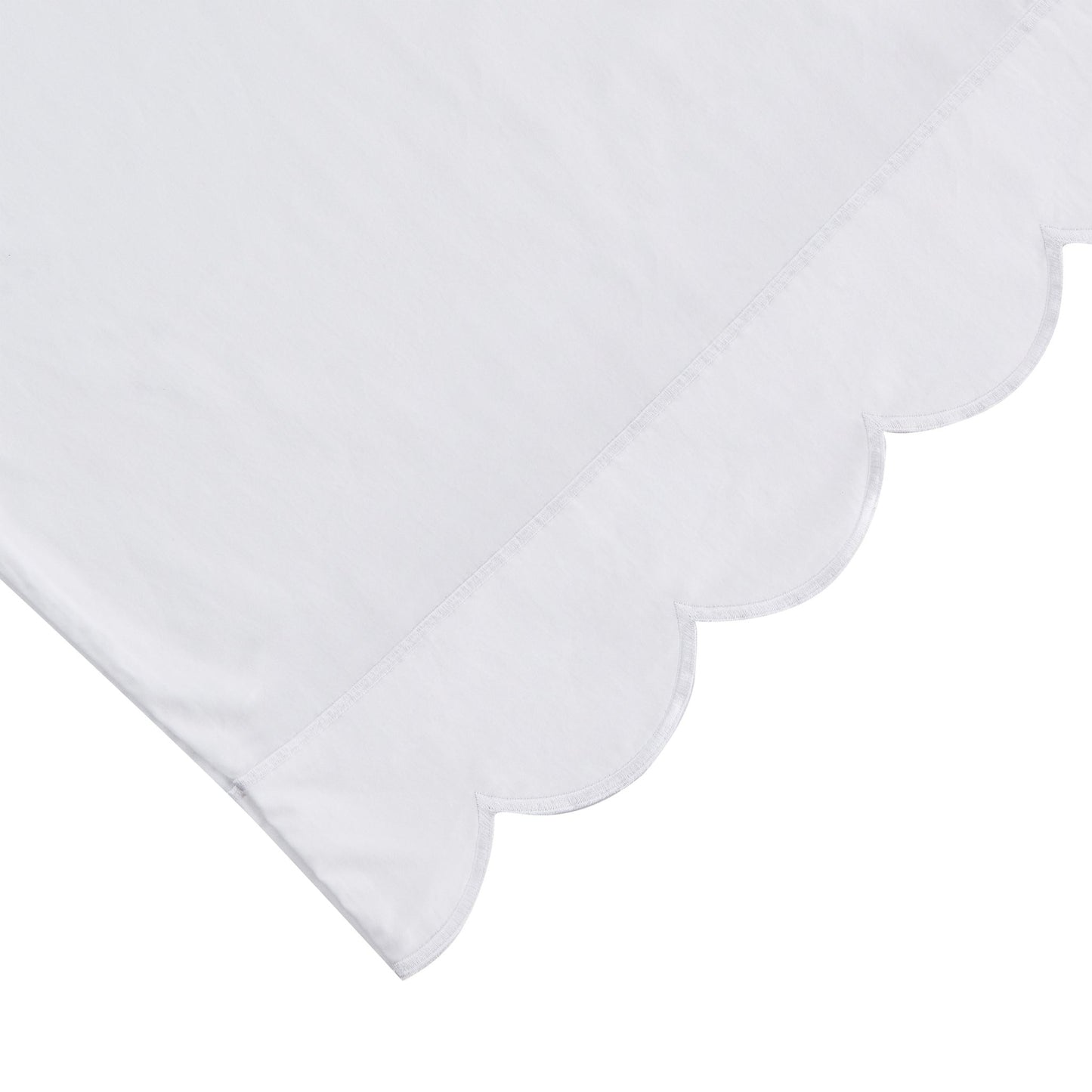 Scallop Frame Embroidered Cotton Percale Sheet Set - mosswell.us