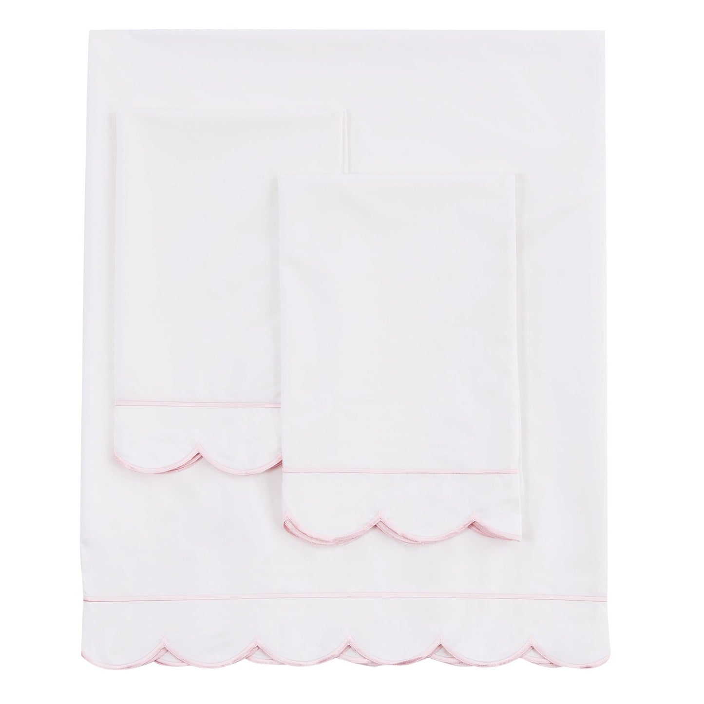 Scallop Frame Embroidered Cotton Percale Sheet Set - mosswell.us