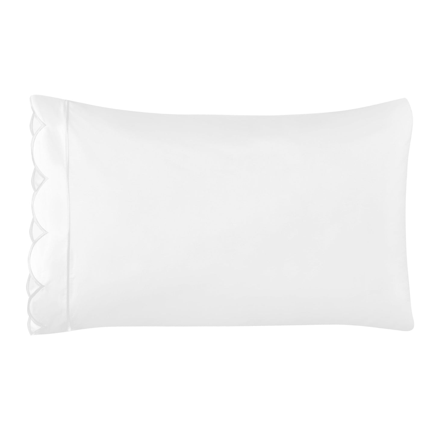 Scallop Frame Embroidered Cotton Percale Sheet Set - mosswell.us