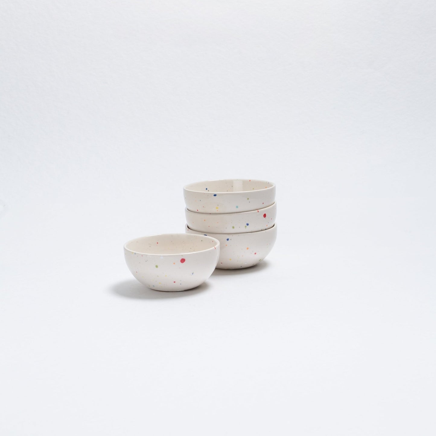 Set of 4 White mini bowl 4" stoneware ceramic — Party Collection - mosswell.us