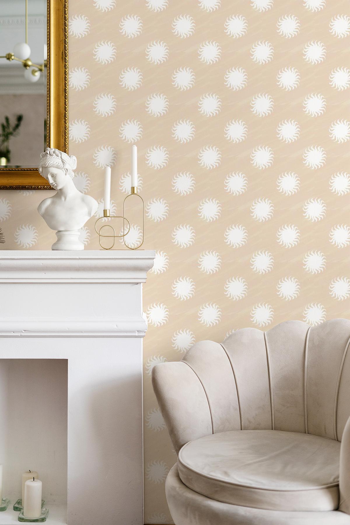 Sol Wallpaper, tan & white - mosswell.us
