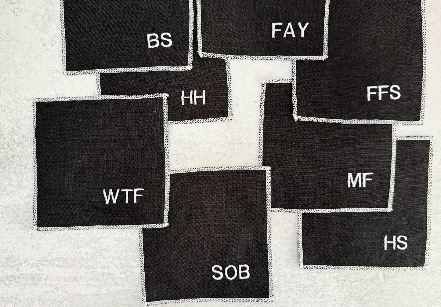 Sweary Cocktail Coasters in Black and White, set of eight - mosswell.us