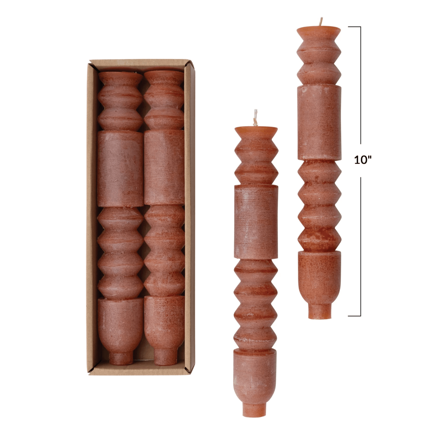 Unscented Totem Taper Candles in Box, Set of 2 - mosswell.us