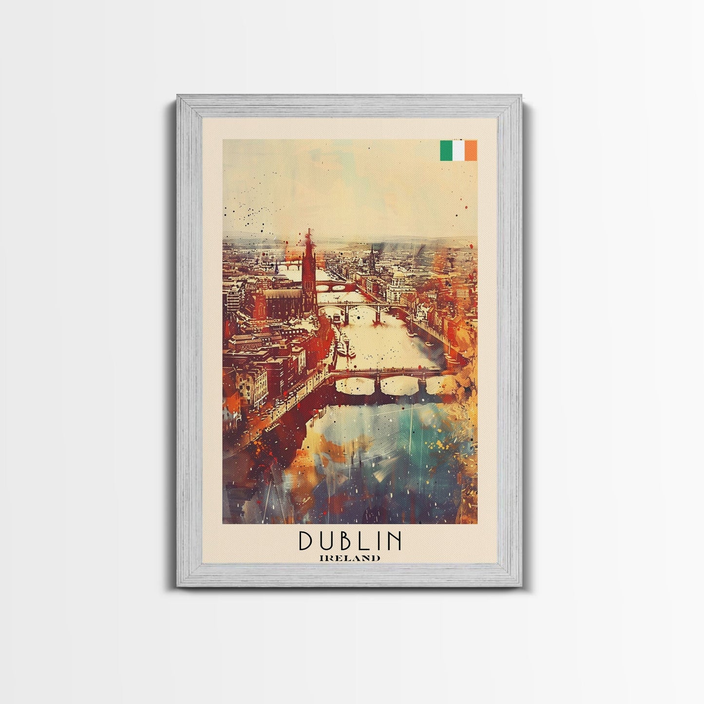 Vibrant Dublin, Ireland Framed Canvas Print. Perfect Wall Art for Living Room or Bedroom Decor, Captivating Travel Poster Art. - mosswell.us