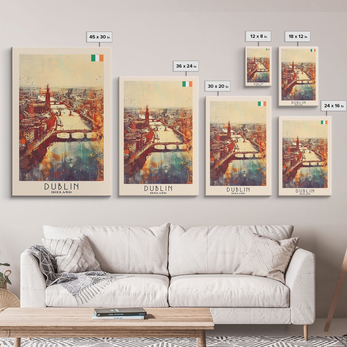 Vibrant Dublin, Ireland Framed Canvas Print. Perfect Wall Art for Living Room or Bedroom Decor, Captivating Travel Poster Art. - mosswell.us