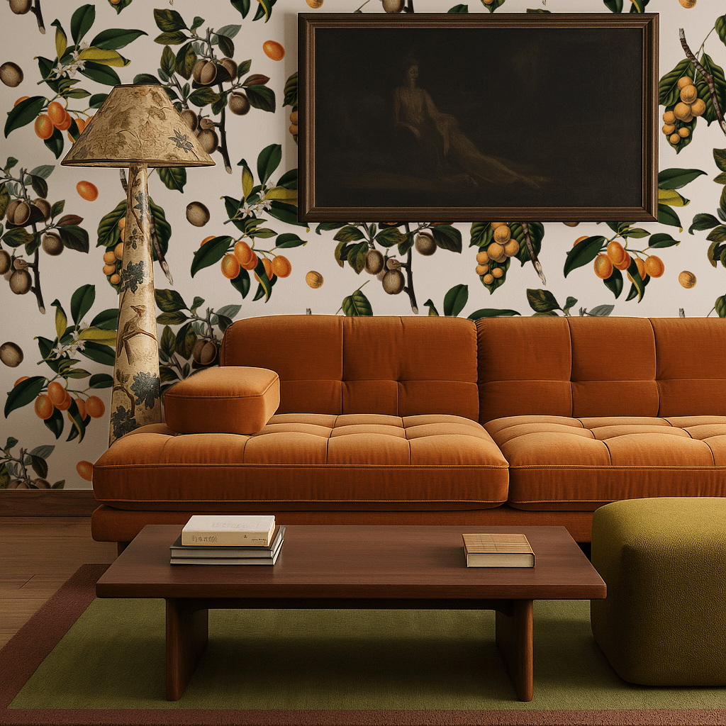 Vintage Orchard Wallpaper, white - mosswell.us