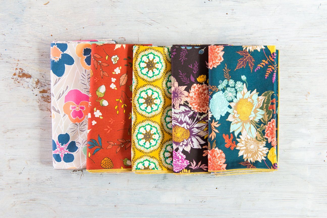 Winter Blue Floral Cloth Napkins, set of four - mosswell.us
