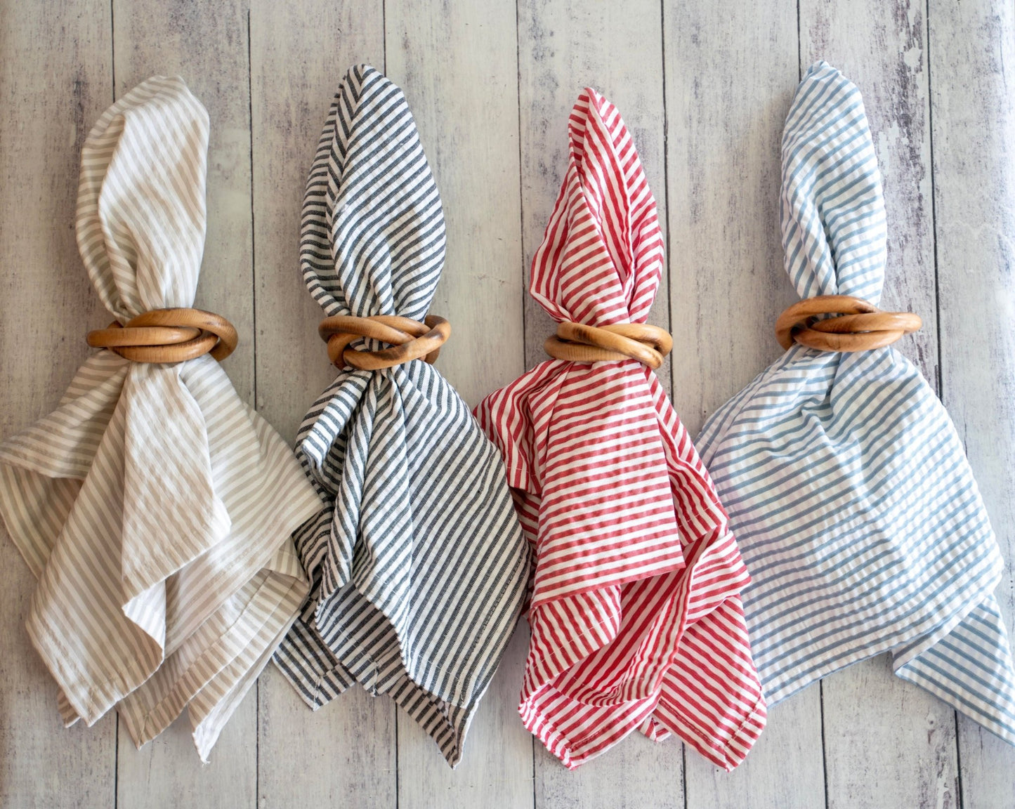 Wood Bangles Napkin Rings, set of four - mosswell.us