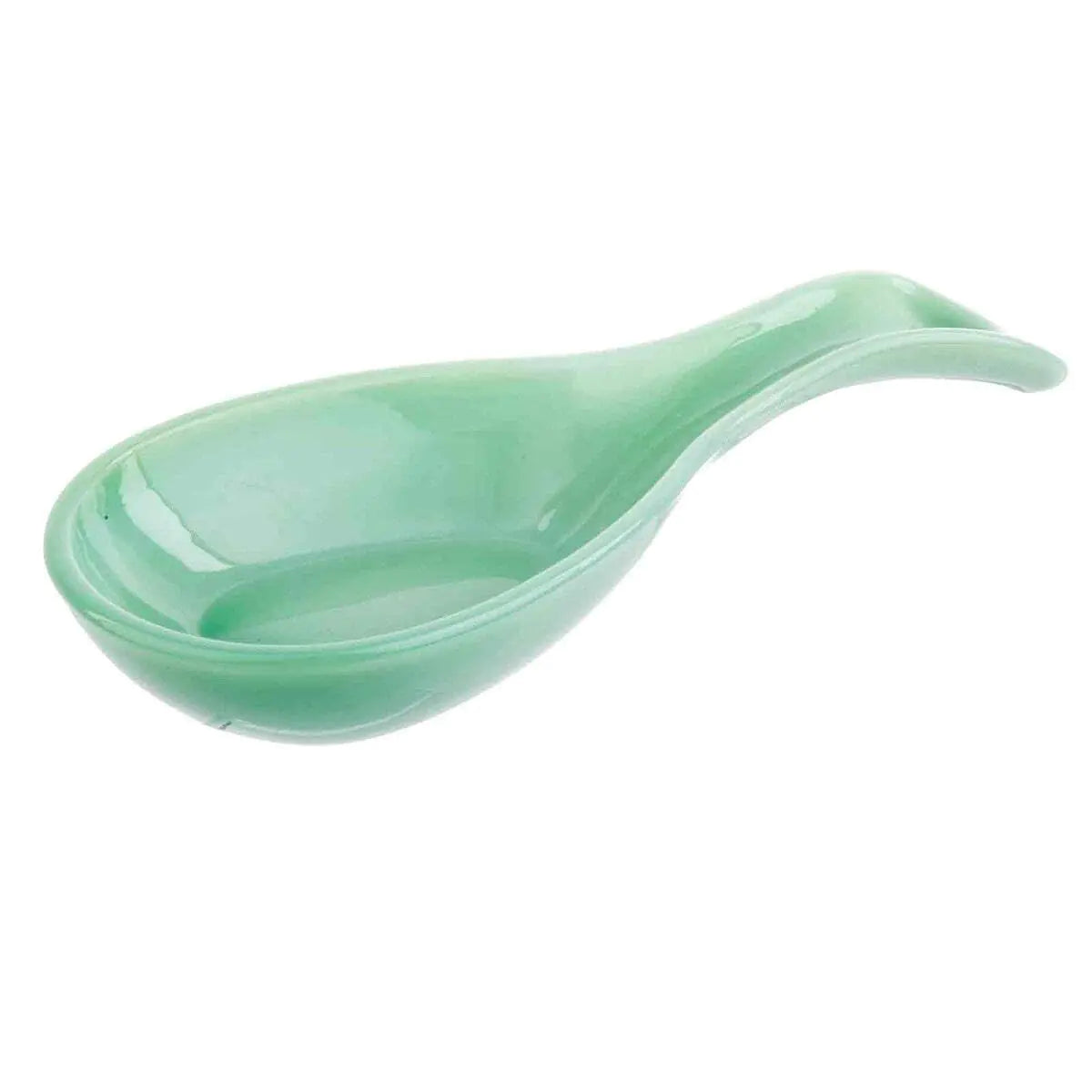 Tablecraft Glass Spoon Rest 8 x 3.5 x 1.25 Green