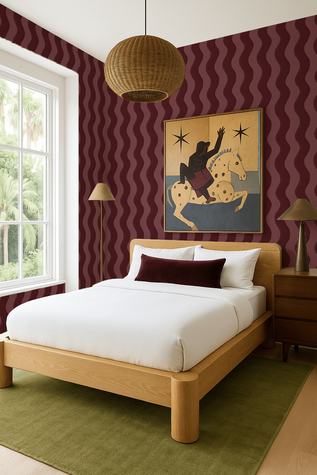 Ziggy Stripe Wallpaper, fig jam - mosswell.us