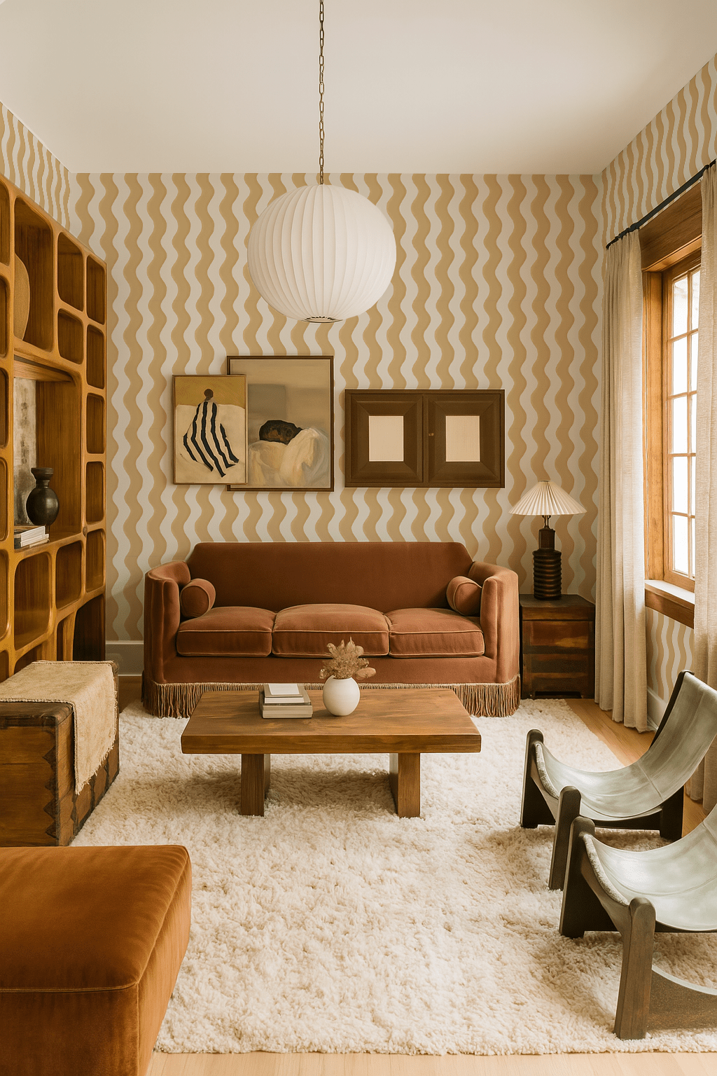 Ziggy Stripe Wallpaper, white and butter yellow - mosswell.us