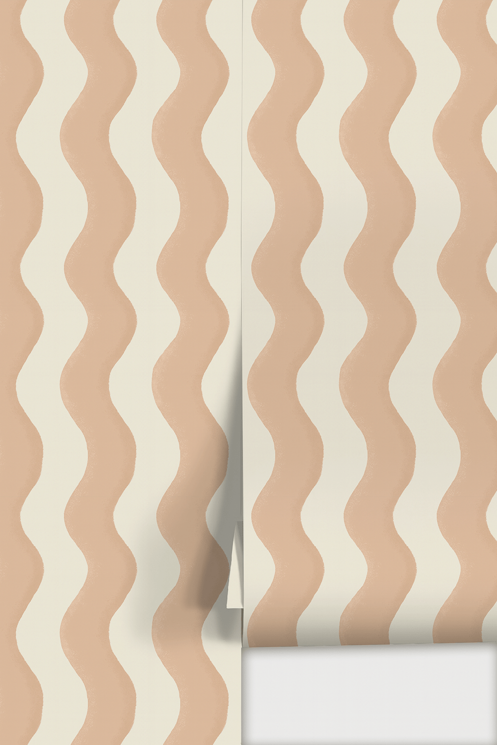 Ziggy Stripe Wallpaper, white and peach - mosswell.us