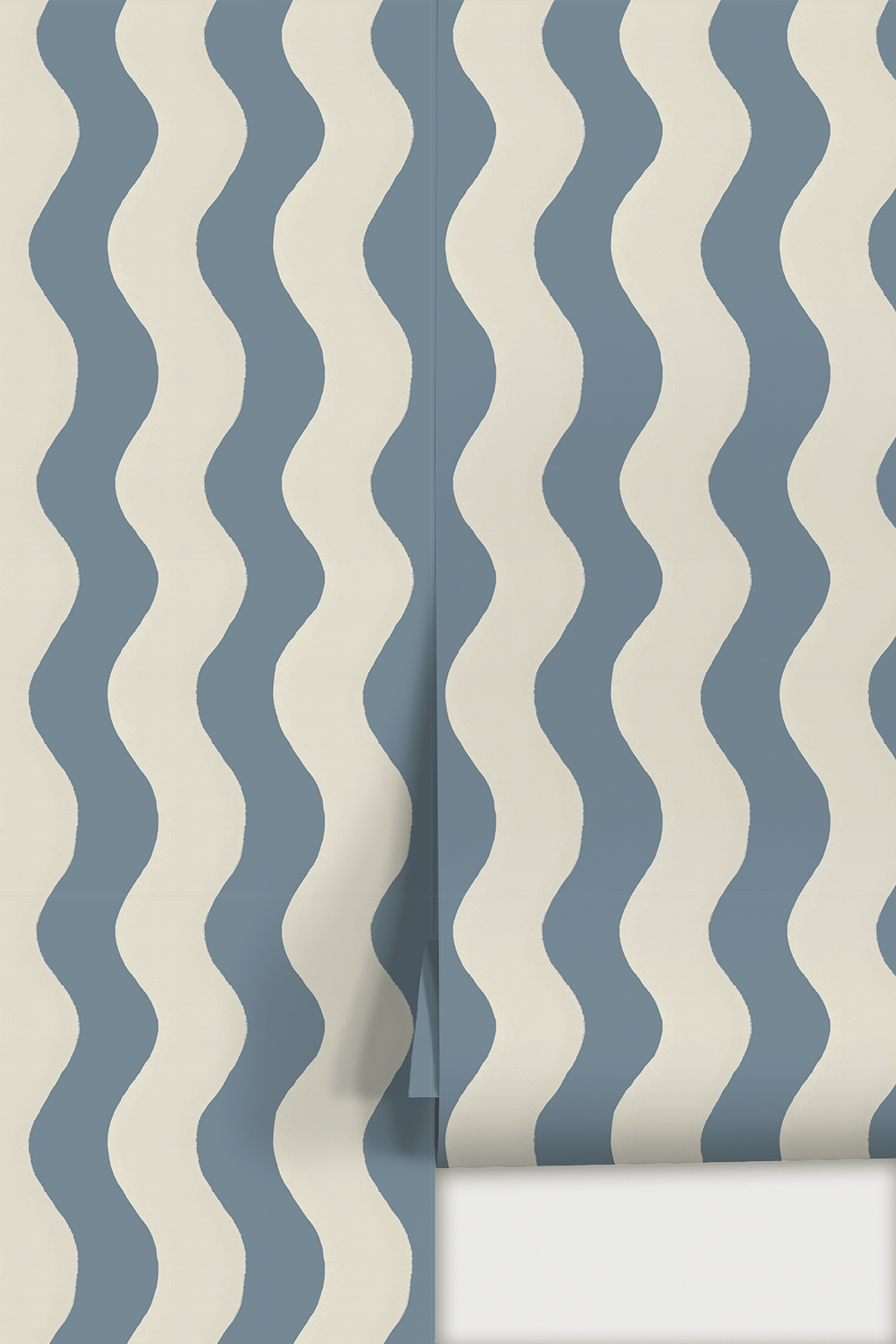 Ziggy Stripe Wallpaper, white and periwinkle - mosswell.us
