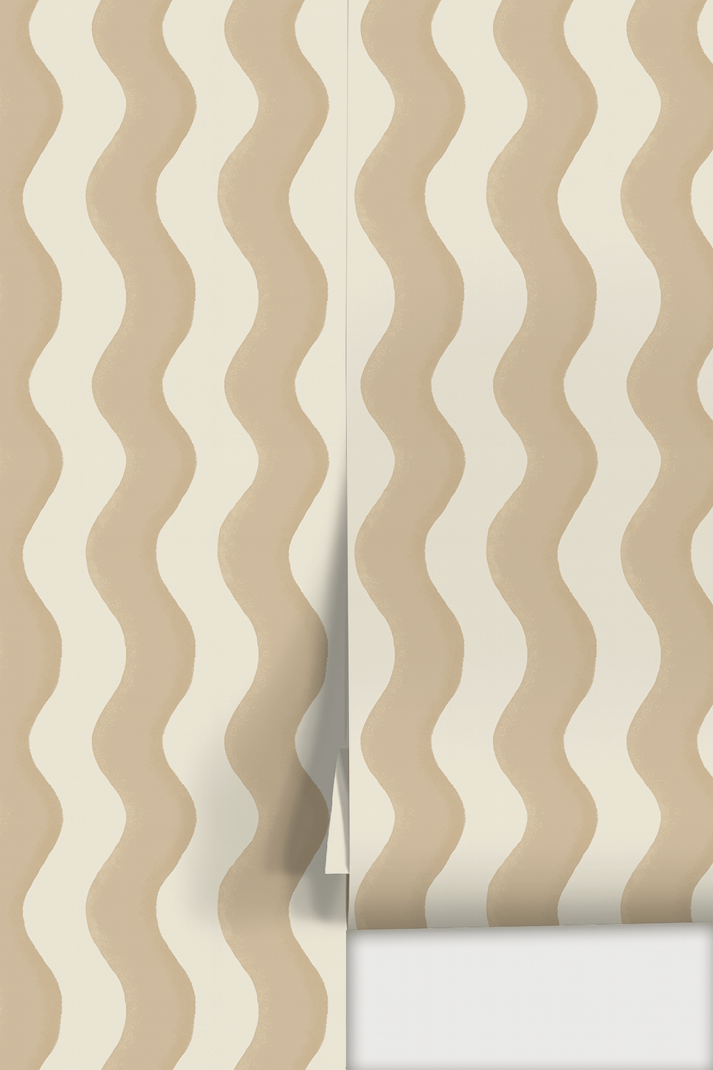 Ziggy Stripe Wallpaper, white and tan - mosswell.us