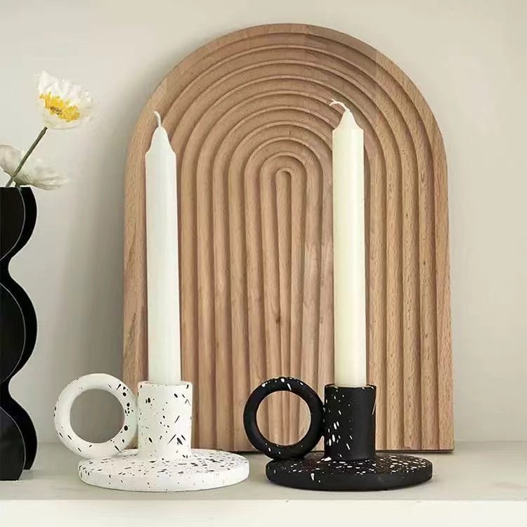 2 - Pack Trendy Splash - ink Candle Holders Set ( $24.9 / Each ) - mosswell.us