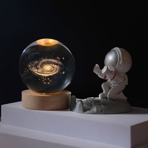 3D Galaxy Crystal Ball Night Light Warm Yellow - mosswell.us