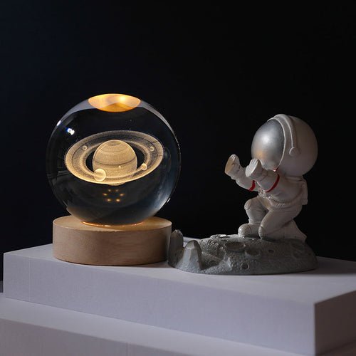 3D Galaxy Crystal Ball Night Light Warm Yellow - mosswell.us