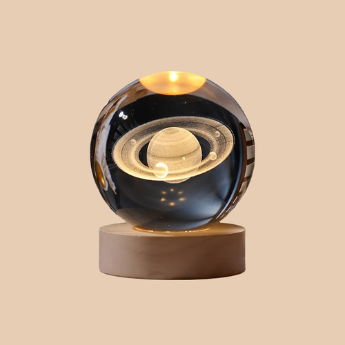 3D Galaxy Crystal Ball Night Light  Warm Yellow