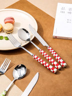 6 - Pack Modern Checkered Flatware Sets ( $4 / count ) - mosswell.us