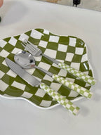 6 - Pack Modern Checkered Flatware Sets ( $4 / count ) - mosswell.us