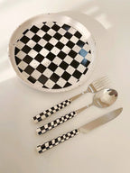 6 - Pack Modern Checkered Flatware Sets ( $4 / count ) - mosswell.us