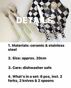 6 - Pack Modern Checkered Flatware Sets ( $4 / count ) - mosswell.us