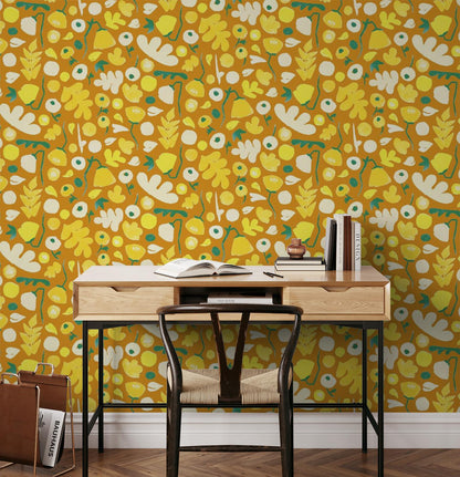 Henri Floral Wallpaper, merigold