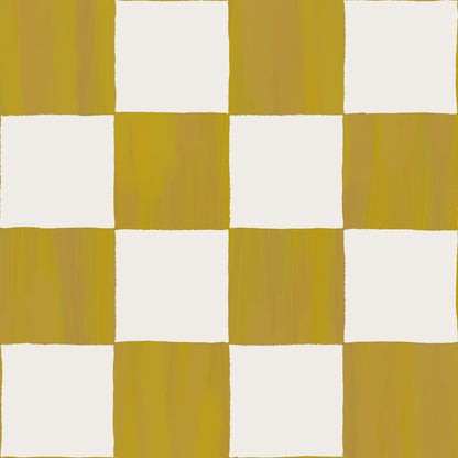 Checkers Wallpaper, mustard