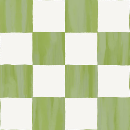 Checkers Wallpaper, olive green