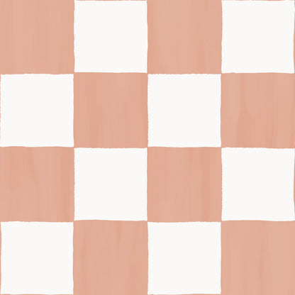 Checkers Wallpaper, terra cotta