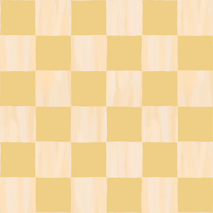 Checkers Wallpaper, peach and butter yellow
