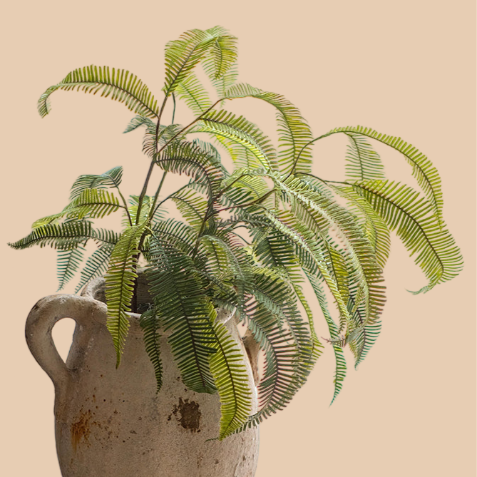Artificial Green Fern Leaf Stem Plant 37" Tall