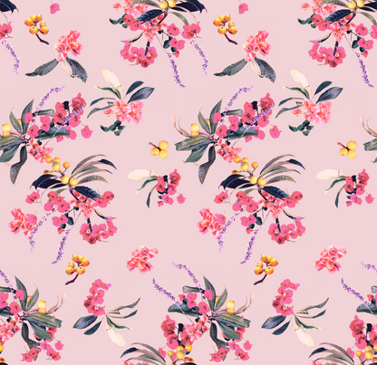 Floral Loquat Wallpaper, pink