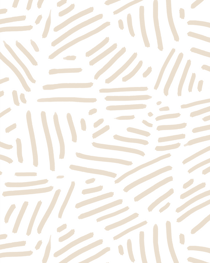 Simple Stripes Wallpaper, white and tan