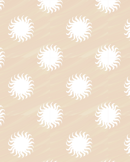 Sol Wallpaper, tan & white