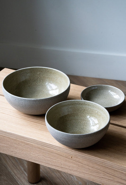 Stoneware Nesting Bowl Set - Concrete