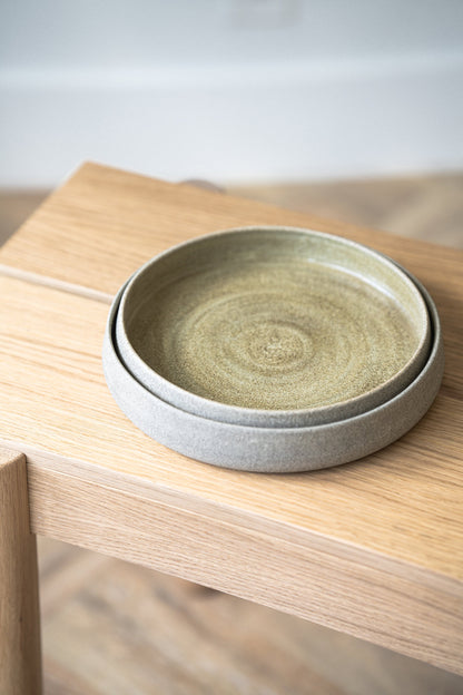 Stoneware Salad Plate with High Sides - Concrete