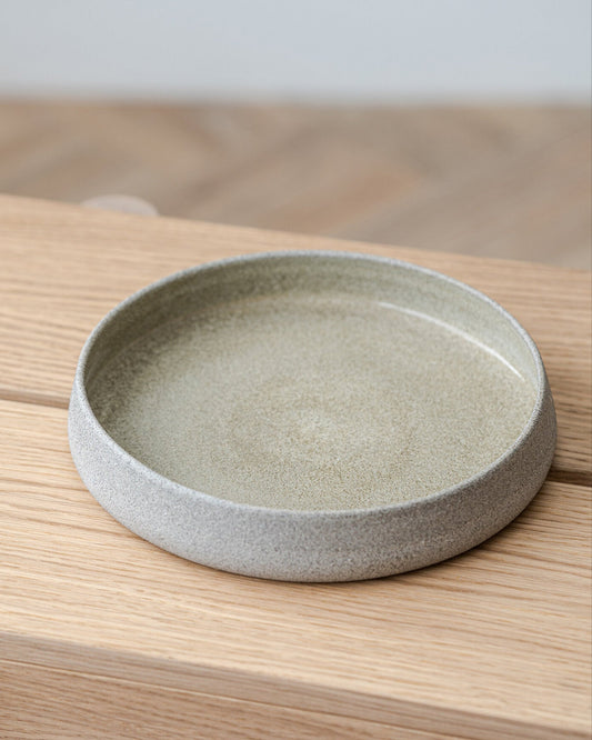 Stoneware Salad Plate with High Sides - Concrete