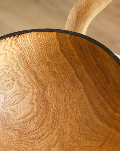 Hand Carved Large Half Charred Wooden Bowl