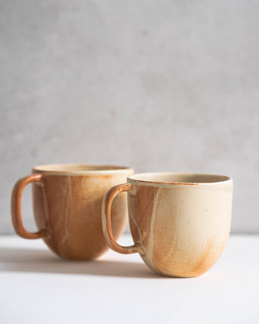 Beige Matte Stoneware Coffee Mug
