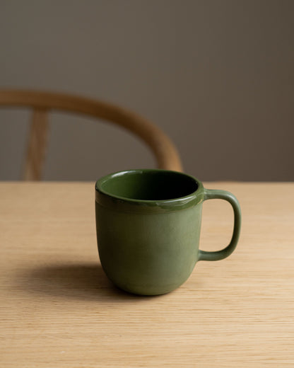 Handmade Porcelain Coffee Mug. Green